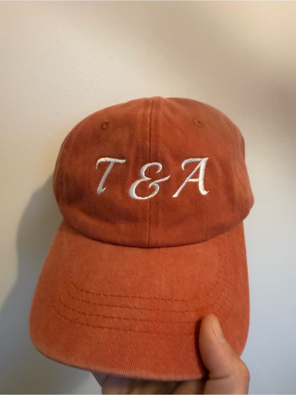 Anthropologie T&A Embroidered Baseball Cap - Rust